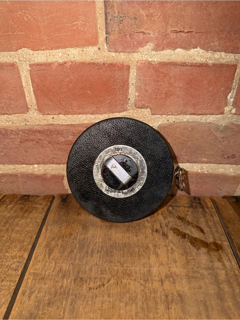 Vintage Lufkin Comet 100 Ft Steel Long Tape Measure Made in USA Leatherette Case